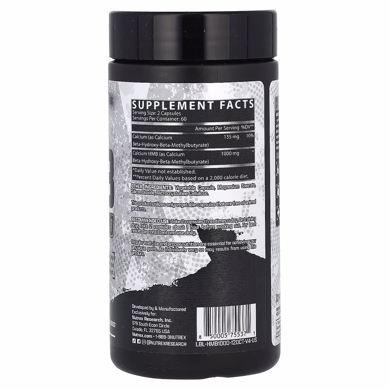 Nutrex Research, HMB 1000, 120 Capsules - Image 2