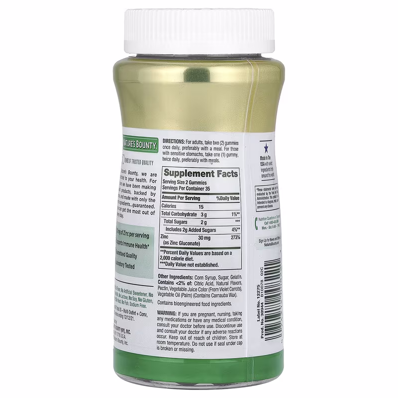 Nature's Bounty, Zinc Gummies, High Potency, Mixed Berry, 70 Gummies (15 mg Per Gummy) - Image 2