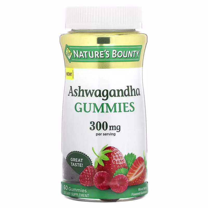 Nature's Bounty, Ashwagandha, Mixed Berry, 60 Gummies (150 mg per Gummy)