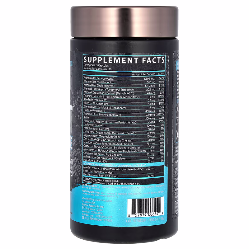 Nutrex Research, Vitadapt Complete, Premium Sports Multivitamin, 90 Capsules - Image 2