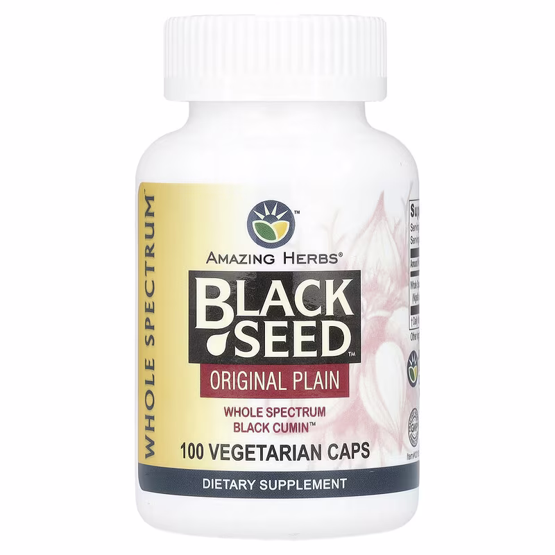 Amazing Herbs, Black Seedâ„¢, Original Plain, 100 Vegetarian Caps (475 mg per Capsule)