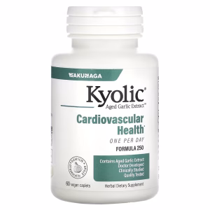 Kyolic, Aged Garlic Extract, Cardiovascular Health, One Per Day, Formula 250, 60 Vegan Caplets (1,000 mg per Capsule)