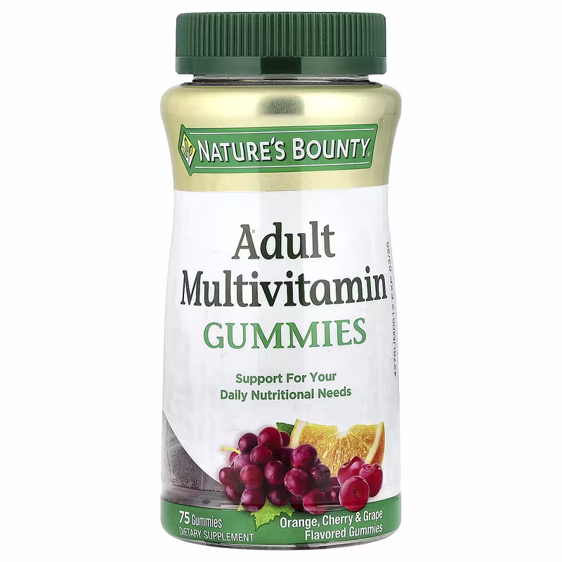 Nature's Bounty, Adult Multivitamin Gummies, Orange, Cherry & Grape, 75 Gummies