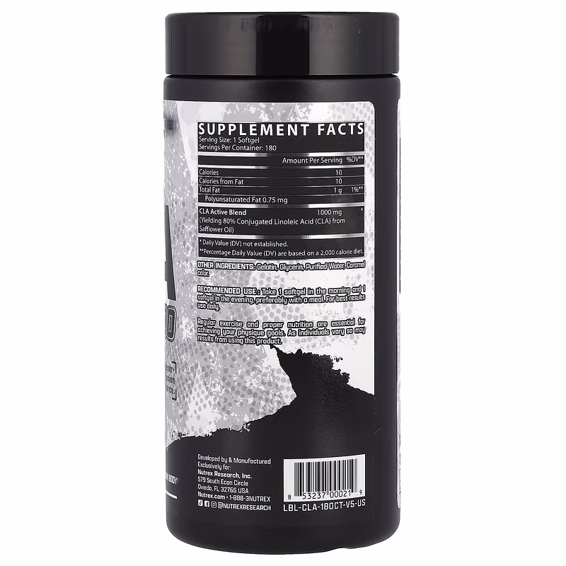 Nutrex Research, CLA 1000, 1,000 mg, 180 Softgels - Image 2