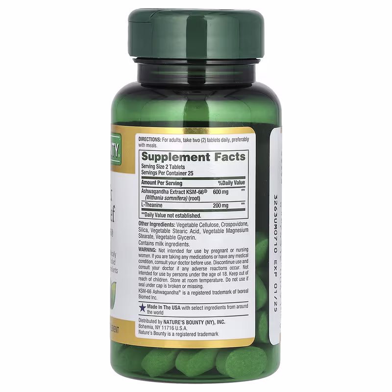 Nature's Bounty, Anxiety & Stress Relief, 50 Tablets - Image 2