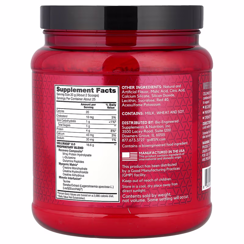 BSN, Cellmass 2.0®, Advanced Strength, Arctic Berry, 1.09 lb (495 g) - Image 2