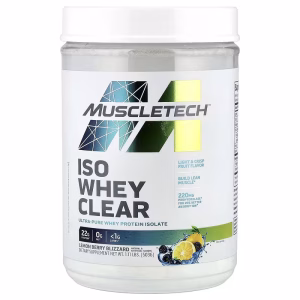 MuscleTech, ISO Whey Clear, Ultra-Pure Whey Protein Isolate, Lemon Berry Blizzard, 1.11 lbs (503 g)