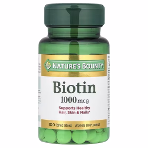 Nature's Bounty, Biotin, 1,000 mcg, 100 Coated Tablets