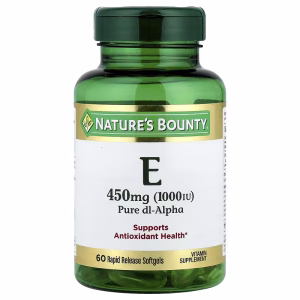 Nature's Bounty, Vitamin E, Pure Dl-Alpha, 450 mg (1,000 IU), 60 Rapid Release Softgels