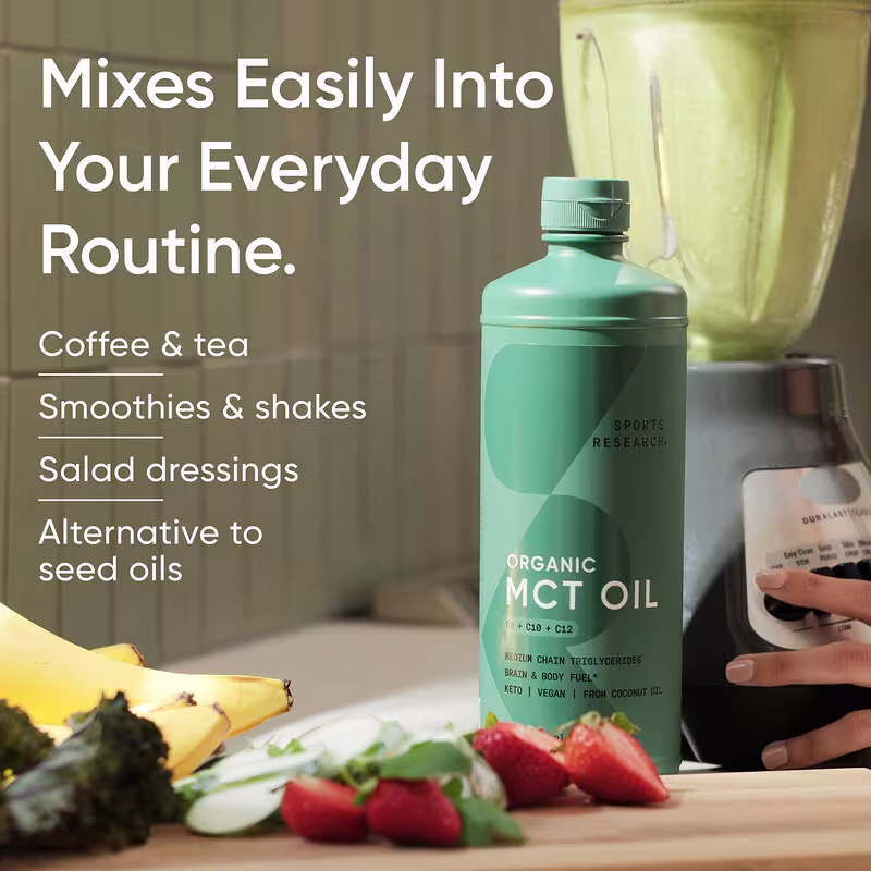 Sports Research, Organic MCT Oil, Keto C8, 16 fl oz (473 ml) - Image 6