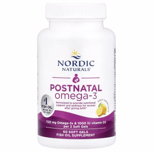 Nordic Naturals, Postnatal Omega-3, Lemon, 60 Soft Gels