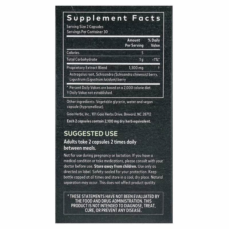 Gaia Herbs, Astragalus Supreme, 60 Vegan Liquid Phyto-Caps - Image 2