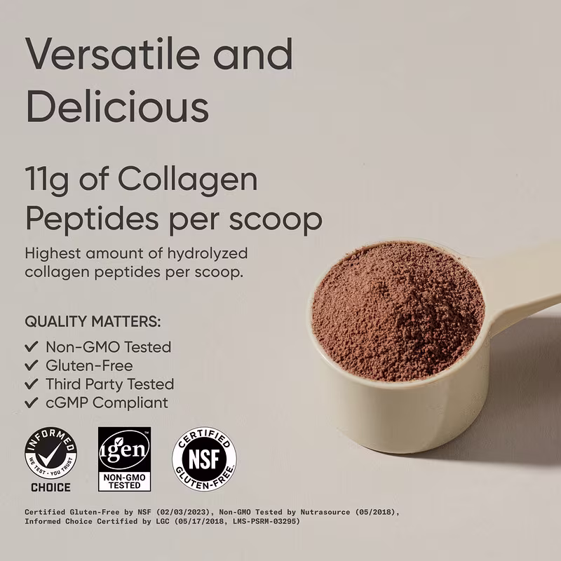 Sports Research, Collagen Peptides, Dark Chocolate, 1.41 lb (640 g) - Image 3