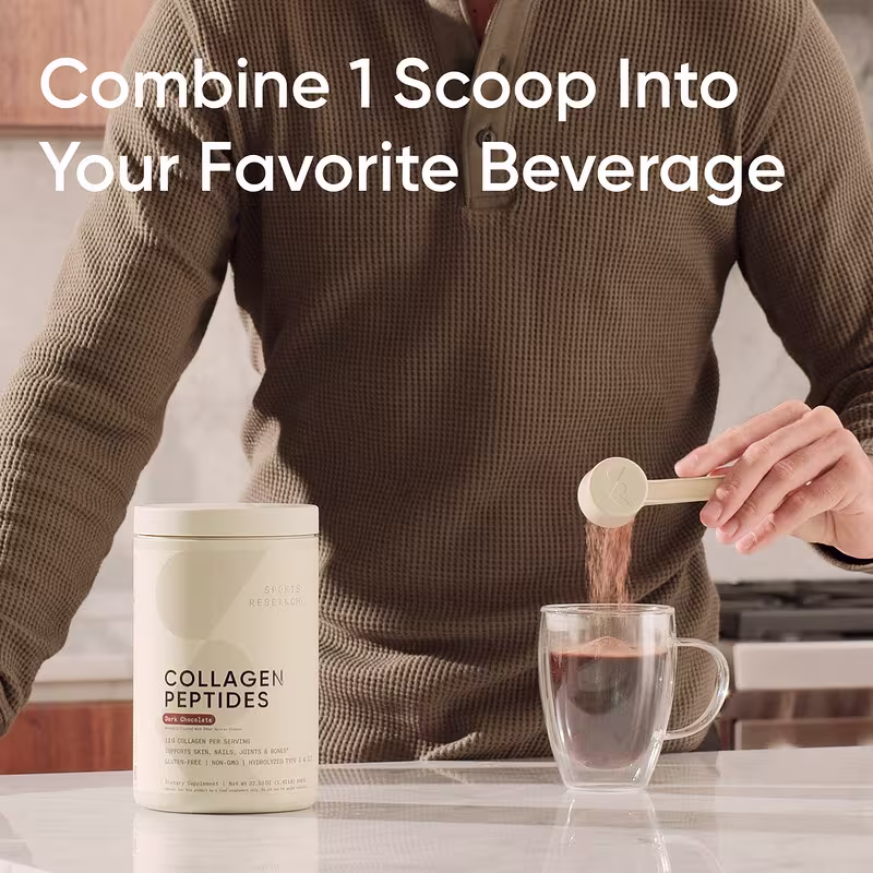 Sports Research, Collagen Peptides, Dark Chocolate, 1.41 lb (640 g) - Image 4