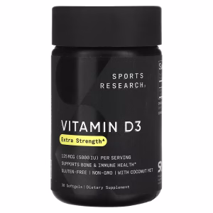 Sports Research, Vitamin D3, 125 mcg (5,000 IU), 30 Softgels