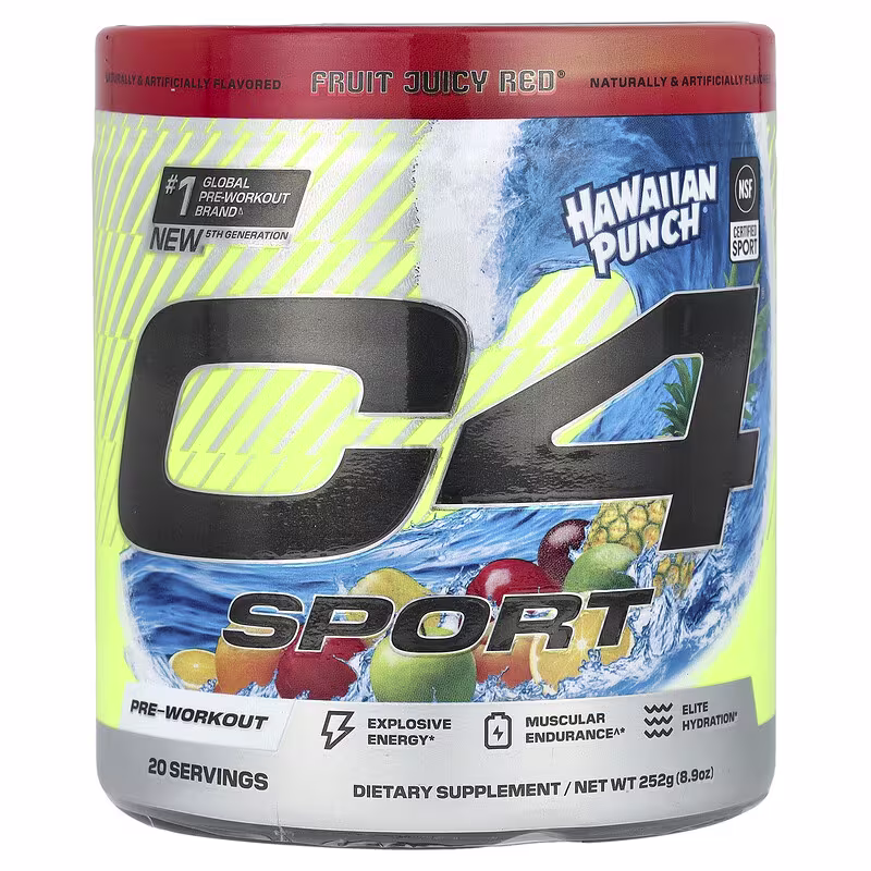 C4 / Cellucor, C4® Sport, Pre-Workout, Hawaiian Punch® Fruit Juicy Red®, 8.9 oz (252 g)