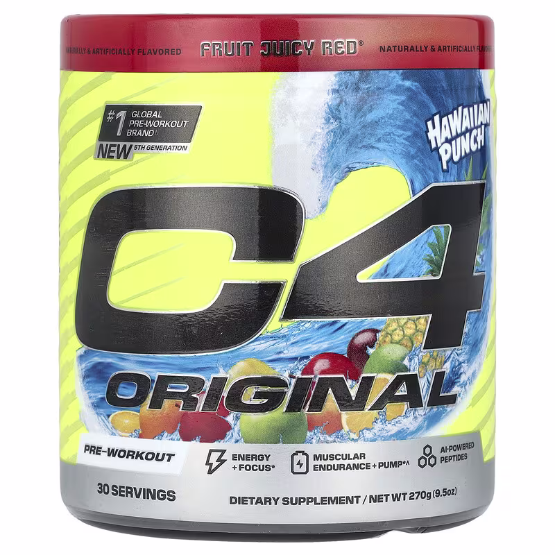 C4 / Cellucor, C4® Original, Pre-Workout, Hawaiian Punch®, Fruit Juicy Red®, 9.5 oz (270 g)
