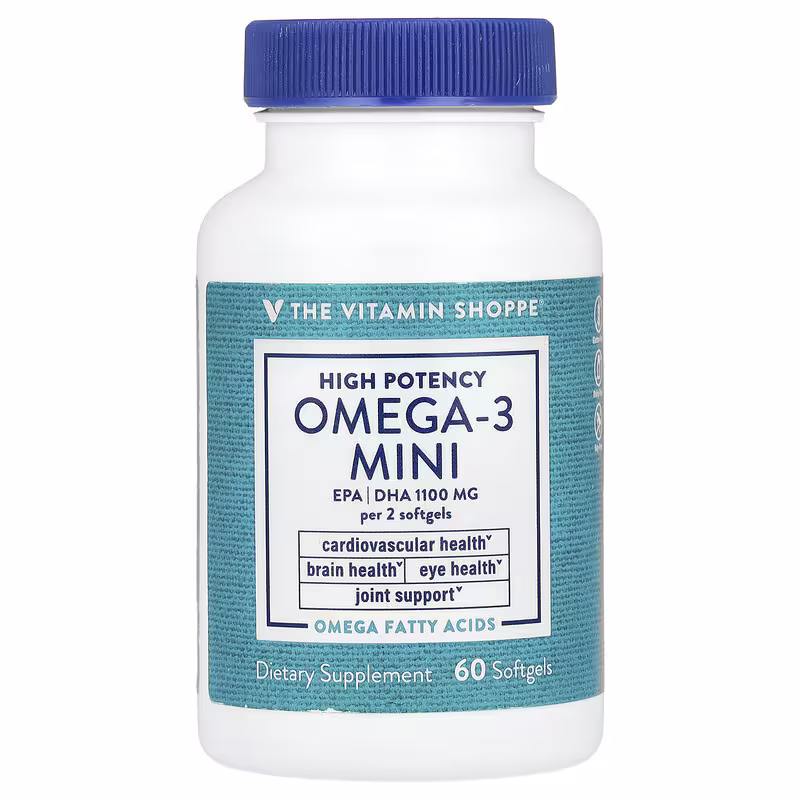 The Vitamin Shoppe, Omega-3 Mini, High Potency, 60 Softgels (700 mg per Softgel)