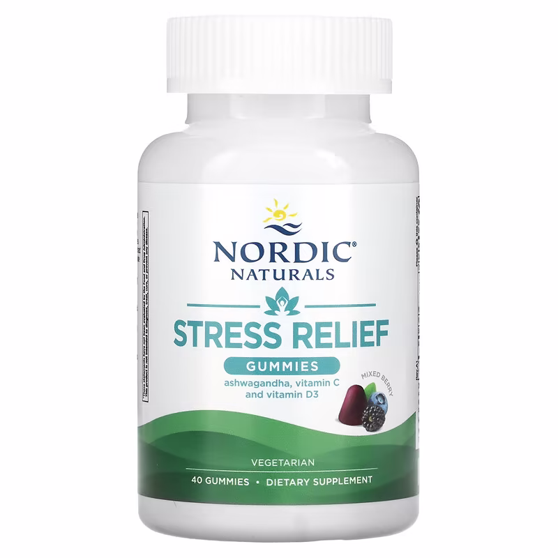 Nordic Naturals, Stress Relief Gummies, Mixed Berry, 40 Gummies