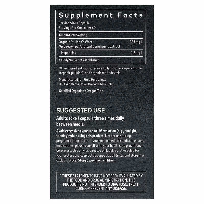 Gaia Herbs, St. John's Wort, 60 Vegan Capsules - Image 3