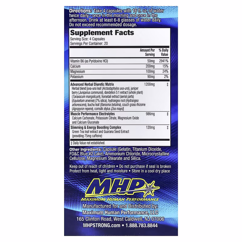 MHP, XPEL®, Maximum Strength Herbal Diuretic, 80 Capsules - Image 3