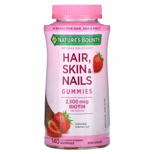 Nature's Bounty, Optimal Solutions®, Hair, Skin & Nails Gummies, Strawberry, 140 Gummies