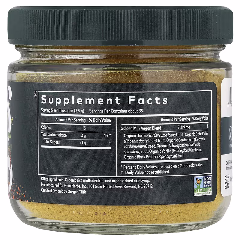 Gaia Herbs, Golden Milk, 4.3 oz (123 g) - Image 2