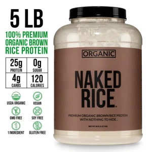 Naked Nutrition Organic Brown Rice Protein Powder 5LB/1LBUNFLAVOURED