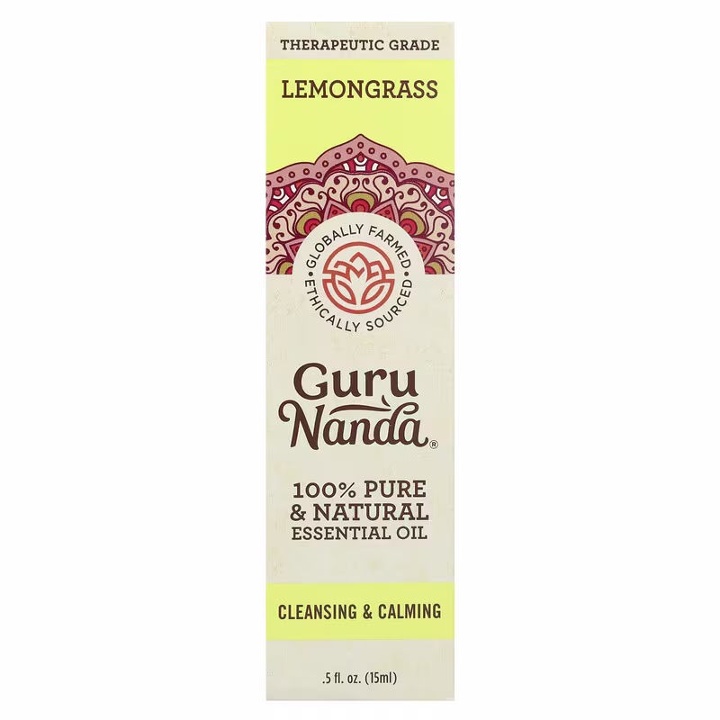 GuruNanda, 100% Pure & Natural Essential Oil, Lemongrass, 0.5 fl oz (15 ml) - Image 2