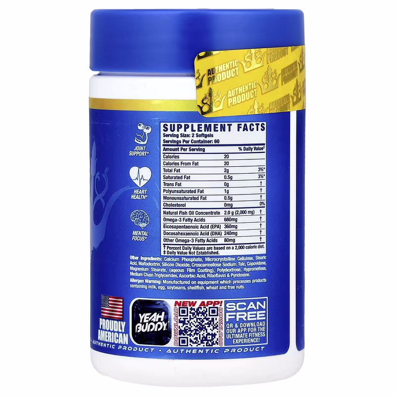 Ronnie Coleman, Vital Edition, Omega-3 XS®, 120 Softgels - Image 2