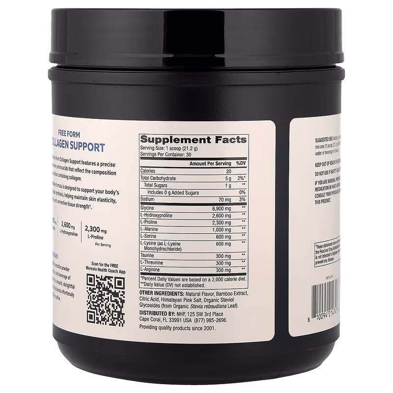 Dr. Mercola, Free Form Collagen Support, Berry, 22.4 oz (636 g) - Image 2