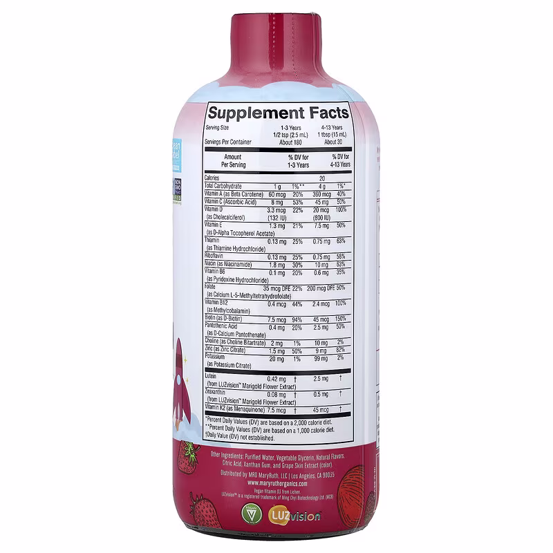 MaryRuth's, Kids, Morning Multivitamin With Lutein, Apple Berry Blast, 15.22 fl oz (450 ml) - Image 2