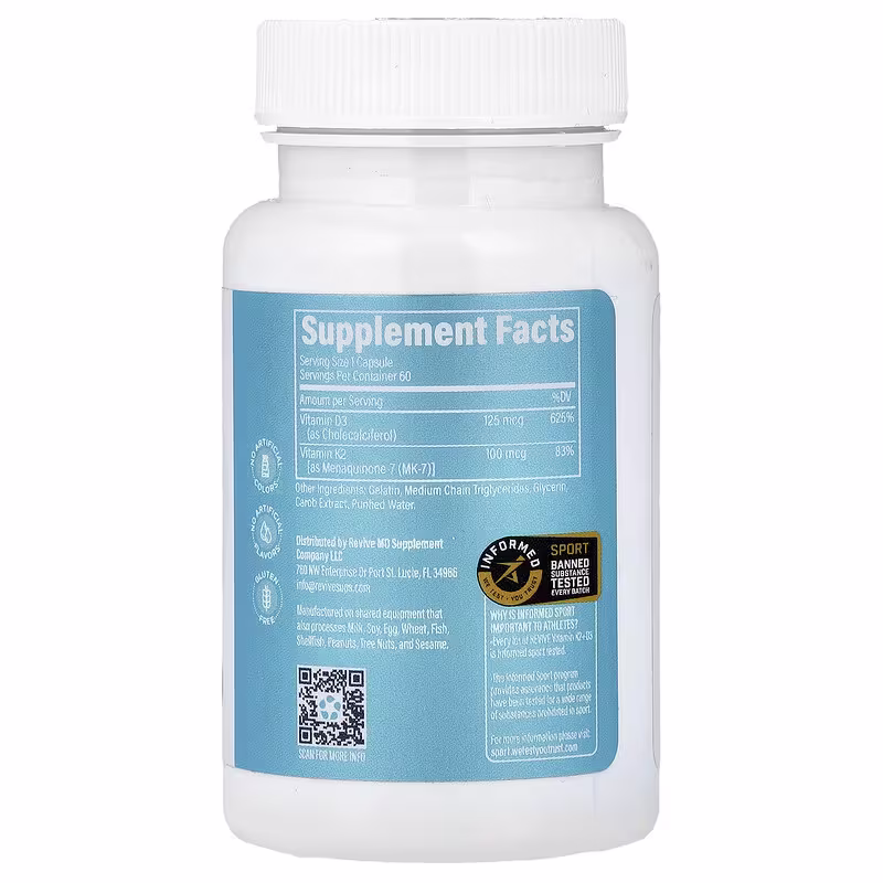 Revive, Vitamin K2 & D3, 60 Capsules - Image 2