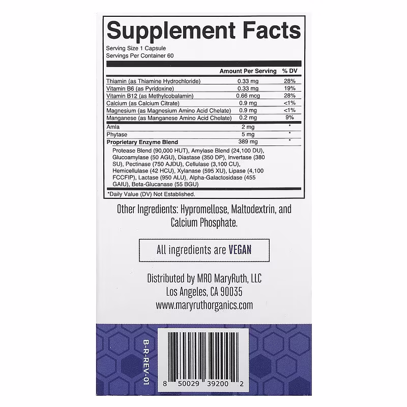 MaryRuth's, Ultra Digestive Food Enzymes, 60 Capsules - Image 2