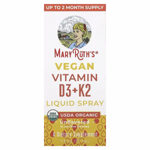 MaryRuth's, Vegan Vitamin D3 + K2 Liquid Spray, Unflavored, 1 fl oz (30 ml)