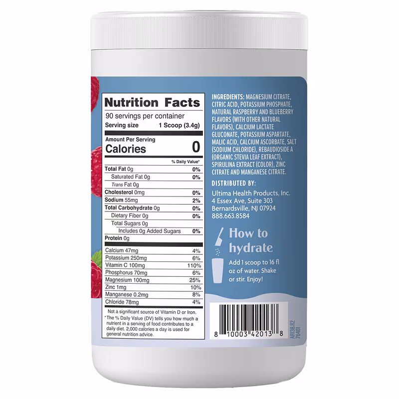 Ultima Replenisher, Electrolyte Mix, Blue Raspberry, 11.1 oz (315 g) - Image 2