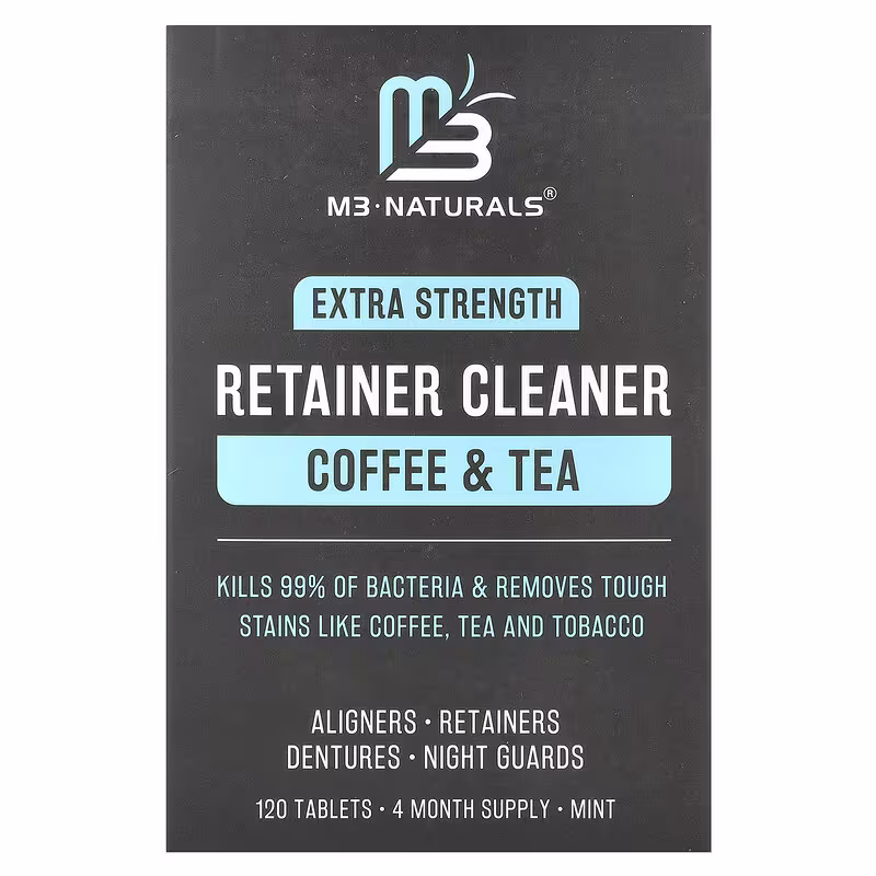 M3, Retainer Cleaner, Coffee & Tea, Mint, 120 Tablets