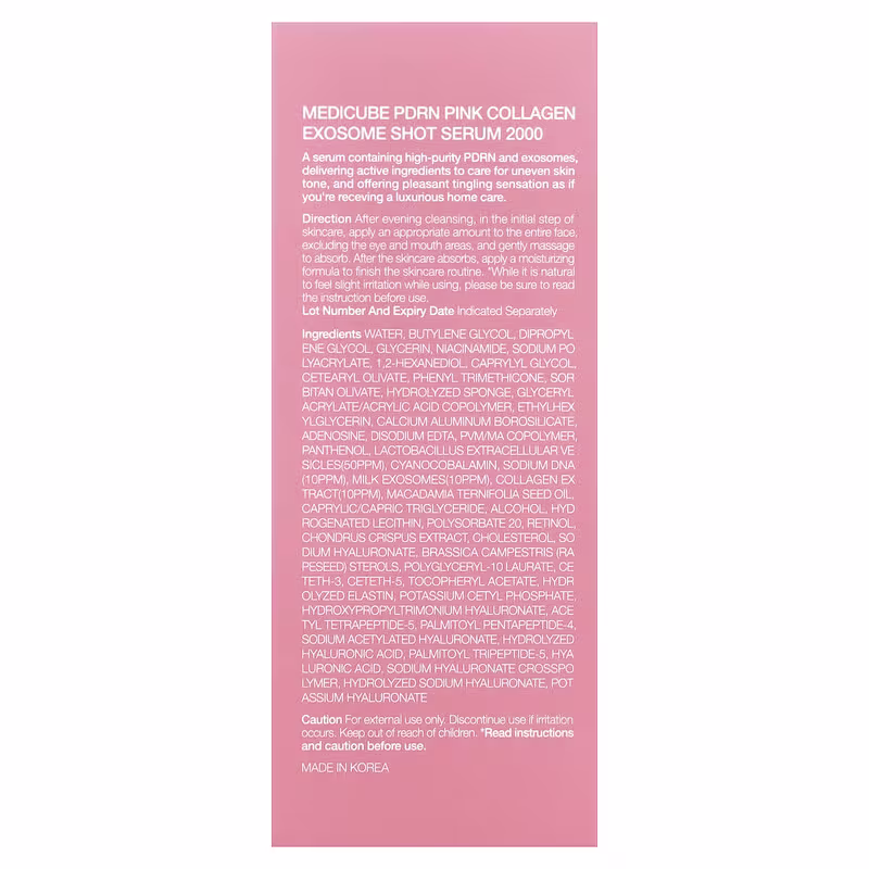 Medicube, PDRN Pink Collagen Exosome Shot Serum 2000, 1.01 fl oz (30 ml) - Image 3