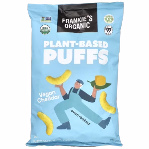 Frankie's Organic, Plant-Based Puffs, Vegan Cheddar, 4 oz (113 g)
