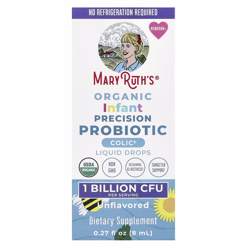 MaryRuth's, Organic Infant Precision Probiotic, Liquid Drops, Newborn+, Unflavored , 1 Billion CFU, 0.27 fl oz (8 ml)