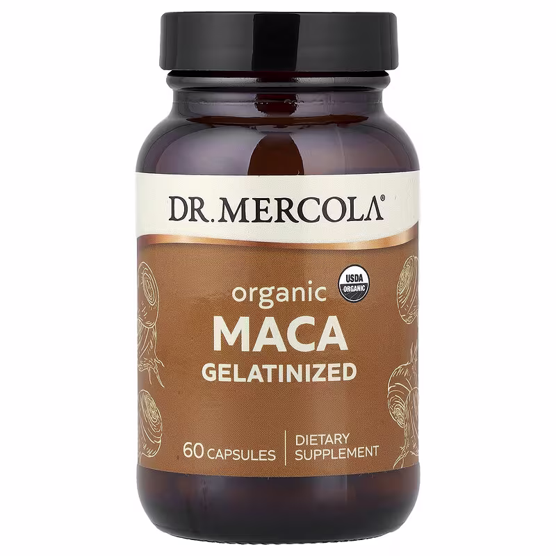 Dr. Mercola, Organic Maca, Gelatinized, 60 Capsules (500 mg per Capsule)