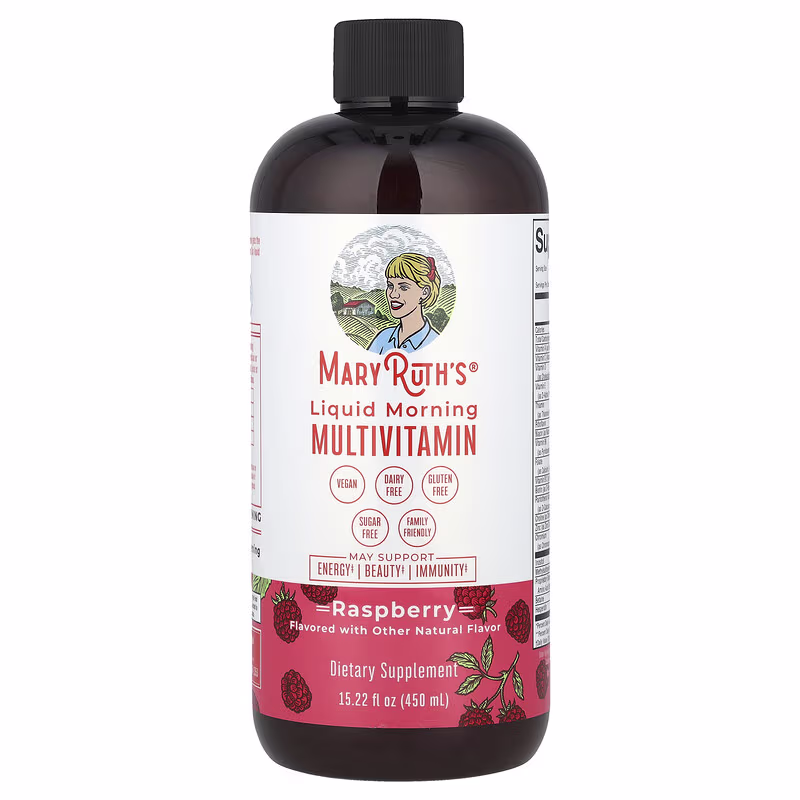 MaryRuth's, Liquid Morning Multivitamin, Raspberry, 15.22 fl oz (450 ml)