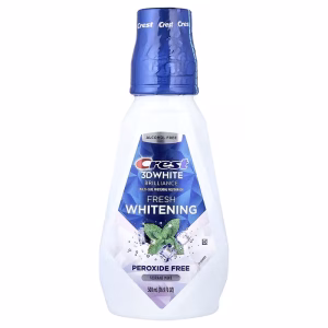 Crest, 3D White, Brilliance Fresh Whitening Mouthwash, Alcohol Free, Vibrant Mint, 16.9 fl oz (500 ml)