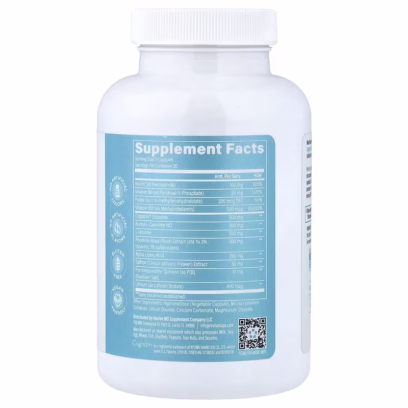 Revive, Brain+, 150 Vegetarian Capsules - Image 2