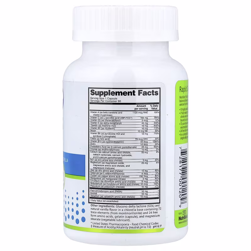 NutriBiotic, Essentials, Multi Vitamins & Minerals, 90 Capsules - Image 2