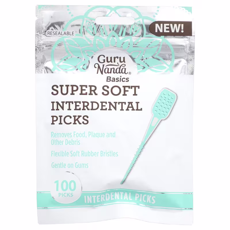 GuruNanda, Basics, Super Soft Interdental Picks, 100 Picks