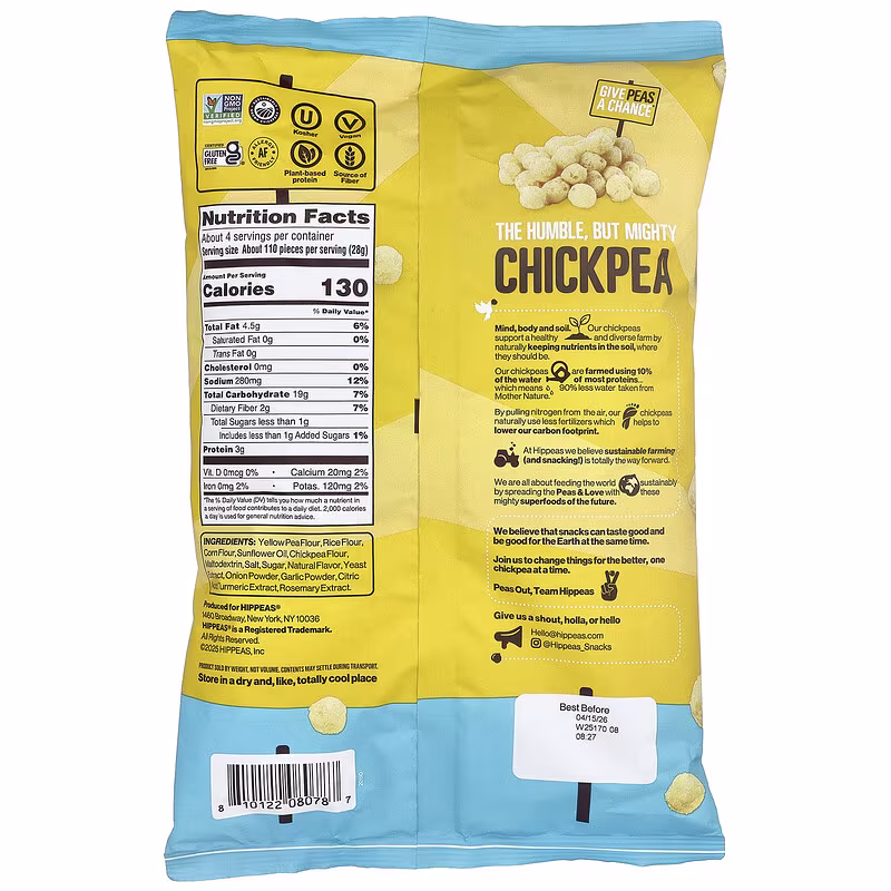Hippeas, Pops, Cheezy Cheddar, 4 oz (113 g) - Image 2