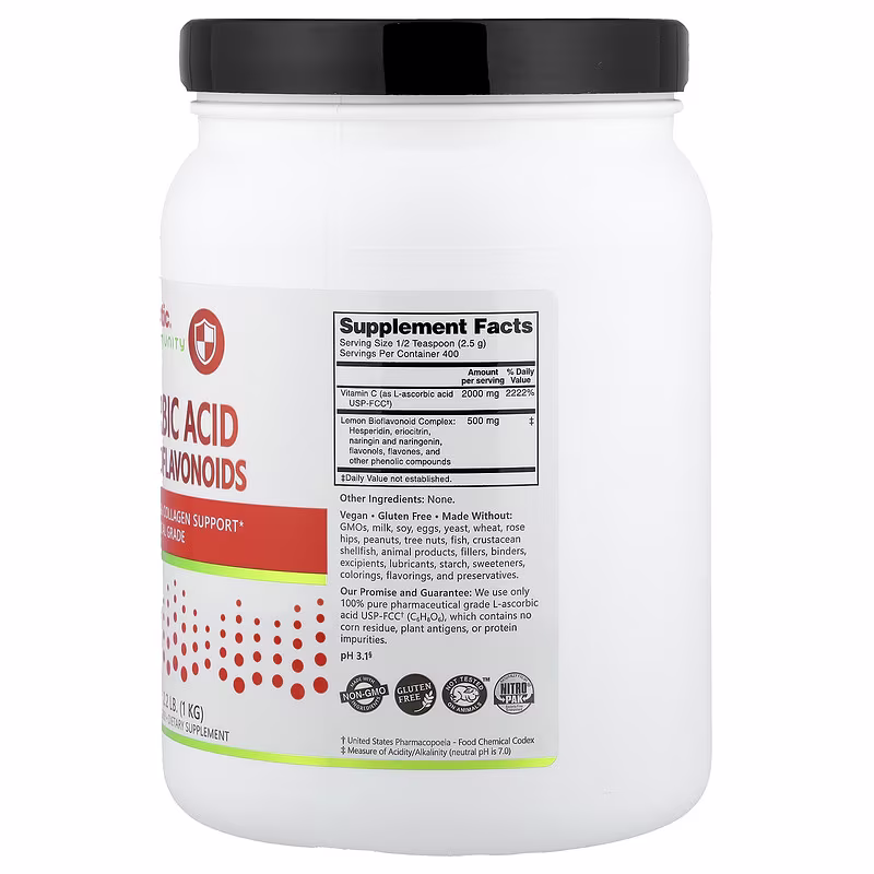 NutriBiotic, Immunity, Ascorbic Acid with Bioflavonoids, 2.2 lb (1 kg) - Image 2