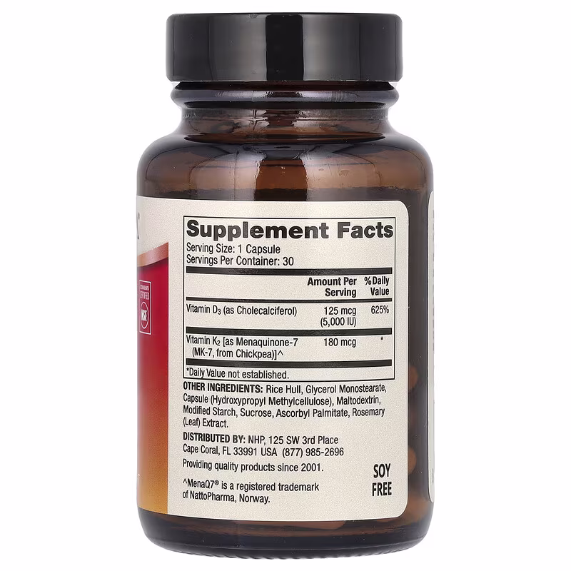 Dr. Mercola, Vitamins D3 & K2, 30 Capsules - Image 2