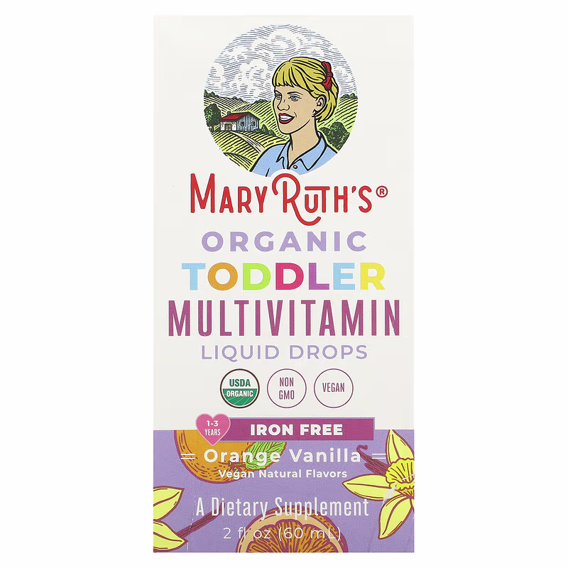 MaryRuth's, Organic Toddler, Multivitamin Liquid Drops, 1-3 Years, Orange Vanilla, 2 fl oz (60 ml) - Image 2